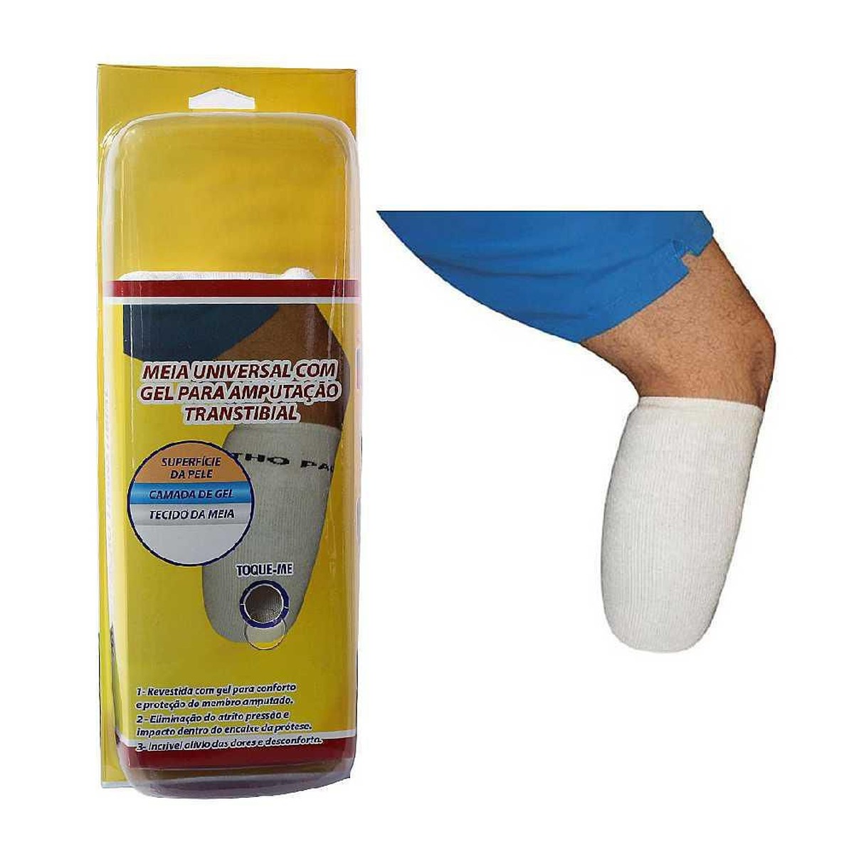Meia para Coto com Gel Amputação Transtibial - SG701 Ortho Pauher Meia para Coto com Gel Amputação Transtibial - SG701 Ortho Pauher